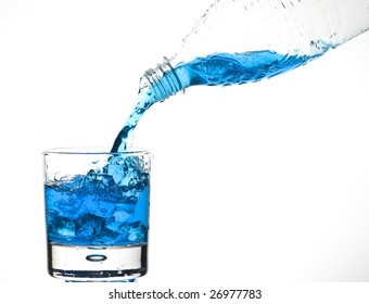 Blue Water With Bottel. Coolness Drink