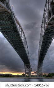 Blue Water Bridge In Sarnia Ontario