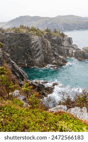 Blue Water and Dramatic Ocean Cliffs of Newfoundland 