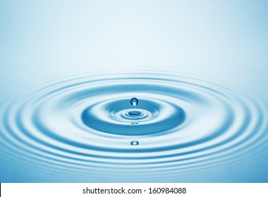Blue water drop falling down - Shutterstock ID 160984088