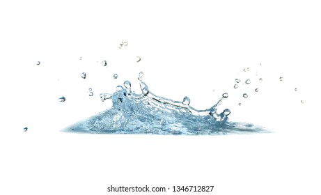 Blue Water Water Drop Splash Isolated Stock Photo 1346712827 