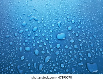 Blue Water Drops Background