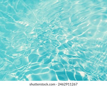 Blue water with ripples on the surface. Defocus blurred transparent blue colored clear calm water surface texture with splashes and bubbles. Water waves with shining pattern texture background. - Powered by Shutterstock