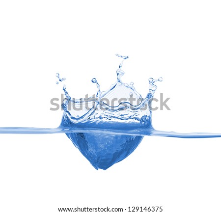Blue water splash