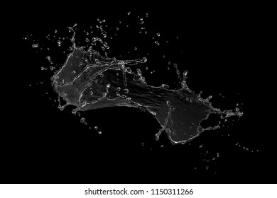 Blue Water Splash Isolated On Black Stock Photo 1150311266 | Shutterstock