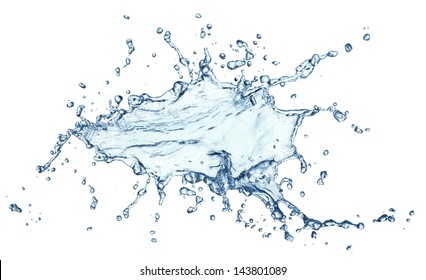 Blue Water Splash Isolated On White Stock Photo (Edit Now) 146310125