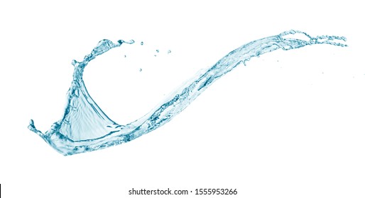 blue water splash isolated on white background  - Shutterstock ID 1555953266
