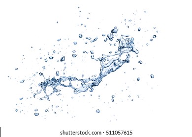 blue water splash isolated on white background - Shutterstock ID 511057615