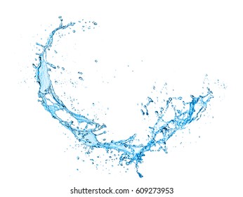 salpicadura de agua azul aislada en fondo blanco