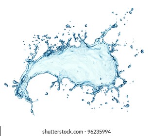 Blue Water Splash Isolated On White Stock Photo (Edit Now) 146310125