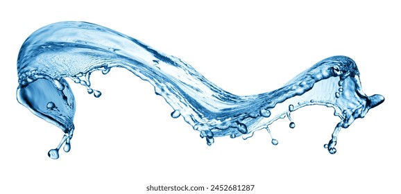 Blue water splashing on a backdrop. High quality photo. PNG - Powered by Shutterstock