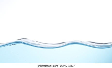 Blauer Hintergrund, Studioaufnahme, Textur des Wellenwassers.