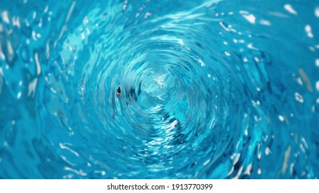 Blue water twister. Abstract background, closeup.