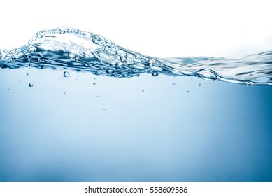 Blue water wave and bubbles to clean drinking water - Shutterstock ID 558609586