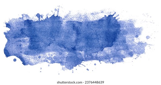 blue watercolor background. Artistic hand paint. isolated on white background