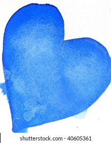 Blue Watercolor Heart