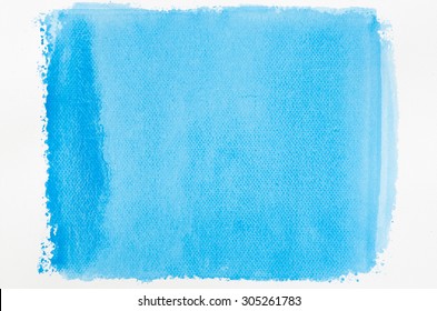blue watercolor painted background texture on white paper
