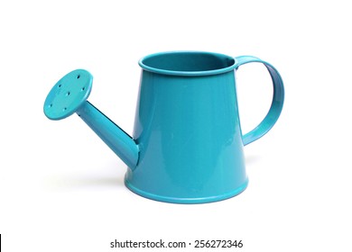 blue watering can isolated                                  