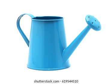 Blue Watering Can Isolated On A White Background.