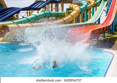 Blue Waterpark On Sky Background