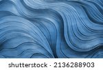 Blue waves abstract background texture. Print, painting, design, fashion.