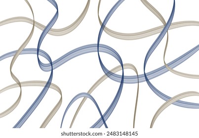 blue waves, brown, abstract lines, fluid movement, wave pattern