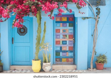 Blue weathered island facade colour