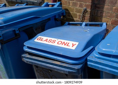 Blue Wheelie Bin For Recycling Glass Waste