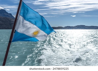 Una bandera argentina azul