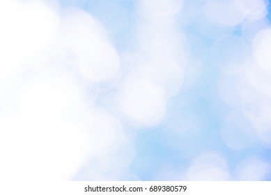 Blue And White Bokeh Background From Natural