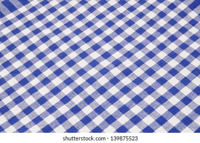 Blue And White Checked Tablecloth Background