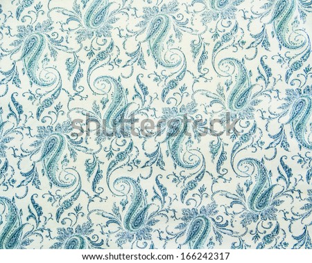 Blue and white Indian pattern fabric.