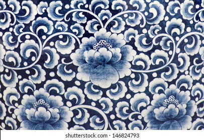 Blue And White Porcelain Of The Flower Pattern