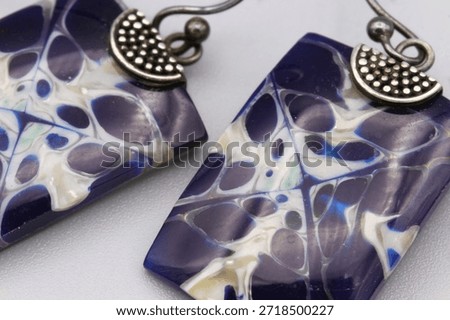 Blue White Shell Dangles, 925 Sterling Silver Rectangular Earrings, Bali Indonesia, Balinese Nautical, Natural Carved Nacre, Pebbled Silver And Pearl, Vintage Minimalist, Blue Seashell Nautical Earrings, Silver And MOP, Modernist Shell Jewelry, Coastal, Modern Asian, Retro Fashion, Granulated Sterling