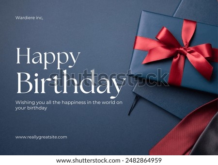 Blue and White Simple Birthday Card Landscape.jpg
