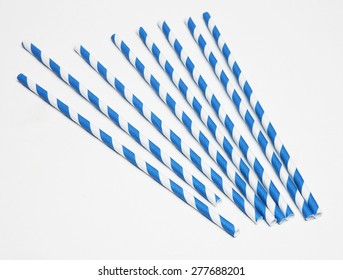 Blue And White Straws