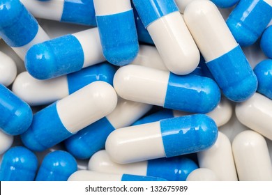 Blue And White Vitamin Capsules