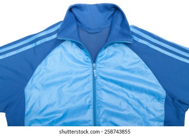 Blue Windbreaker Track Jacket Full Zip