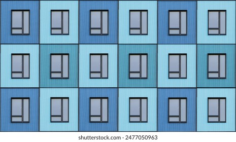 Blue Windows Pattern Background Backdrop Building Elements