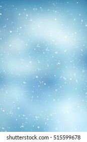 Blue winter background and falling snow - Shutterstock ID 515599678