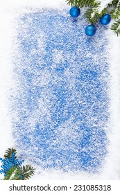 Blue winter border background 