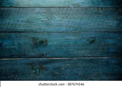 Blue Wooden Planks Background.