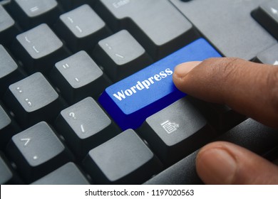 blue Wordpress keyboard button