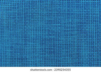Blue woven texture and background, top view