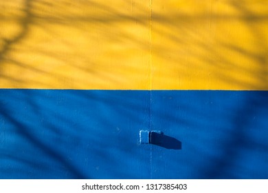 Blue yellow metal texture with scratches and cracks - Shutterstock ID 1317385403