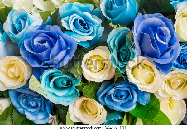 blue yellow roses flower bouquet 600w 364161191
