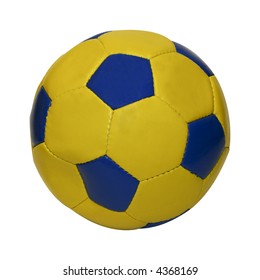 Blue Yellow Soccer Ball Isolated On Stock Photo (edit Now) 4368169