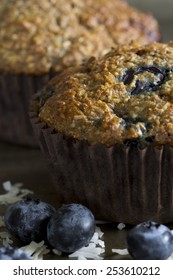 Blueberry Bran Muffins - Close Up