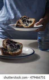 Blueberry Bundt Cake Slice