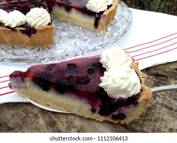 Blueberry cake with a homemade semolina pudding